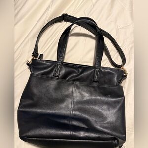 Black Leather Tote Bag